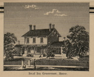 Grosvenor Residence, Monroe, Michigan 1859 Old Town Map Custom Print - Monroe Co.