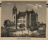 Union School, Monroe, Michigan 1859 Old Town Map Custom Print - Monroe Co.