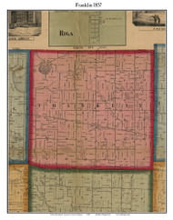 Franklin, Michigan 1857 Old Town Map Custom Print - Lenawee Co.