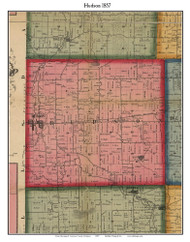 Hudson, Michigan 1857 Old Town Map Custom Print - Lenawee Co.