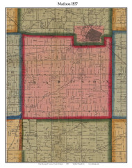 Madison, Michigan 1857 Old Town Map Custom Print - Lenawee Co.