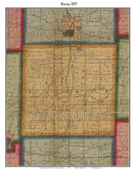 Raisin, Michigan 1857 Old Town Map Custom Print - Lenawee Co.