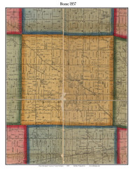 Rome, Michigan 1857 Old Town Map Custom Print - Lenawee Co.
