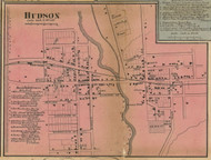 Hudson Village, Hudson, Michigan 1857 Old Town Map Custom Print - Lenawee Co.