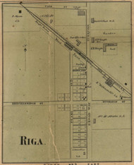 Riga Village, Riga, Michigan 1857 Old Town Map Custom Print - Lenawee Co.