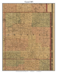 Crystal, Michigan 1875 Old Town Map Custom Print - Montcalm Co.