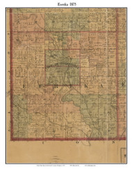 Eureka, Michigan 1875 Old Town Map Custom Print - Montcalm Co.