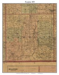 Fairplain, Michigan 1875 Old Town Map Custom Print - Montcalm Co.