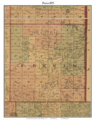 Ferris, Michigan 1875 Old Town Map Custom Print - Montcalm Co.