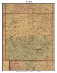 Pine, Michigan 1875 Old Town Map Custom Print - Montcalm Co.