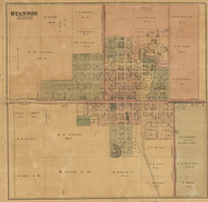 Stanton Village   , Douglass & Sidney, Michigan 1875 Old Town Map Custom Print - Montcalm Co.