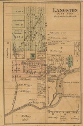 Langston Village, Pine, Michigan 1875 Old Town Map Custom Print - Montcalm Co.