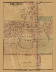 Sheridan Village, Sidney, Michigan 1875 Old Town Map Custom Print - Montcalm Co.