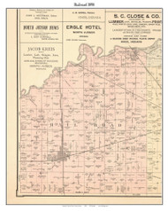 Railroad, Indiana 1898 Old Town Map Custom Print - Starke Co.