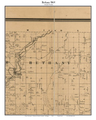 Bethany, Michigan 1864 Old Town Map Custom Print - Gratiot Co.