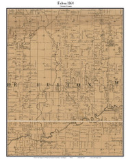 Fulton, Michigan 1864 Old Town Map Custom Print - Gratiot Co.
