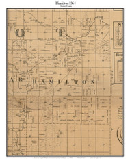 Hamilton, Michigan 1864 Old Town Map Custom Print - Gratiot Co.