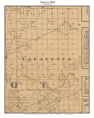 Lafayette, Michigan 1864 Old Town Map Custom Print - Gratiot Co.