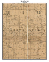 North Star, Michigan 1864 Old Town Map Custom Print - Gratiot Co.