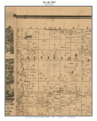 Seville, Michigan 1864 Old Town Map Custom Print - Gratiot Co.