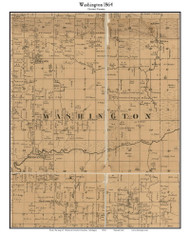 Washington, Michigan 1864 Old Town Map Custom Print - Gratiot Co.