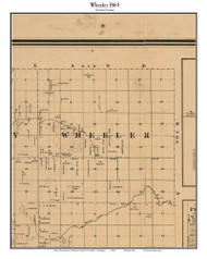 Wheeler, Michigan 1864 Old Town Map Custom Print - Gratiot Co.