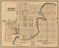Alma Village, Arcada, Michigan 1864 Old Town Map Custom Print - Gratiot Co.