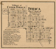 Ithaca and Upper Ithaca Village, North Star, Michigan 1864 Old Town Map Custom Print - Gratiot Co.