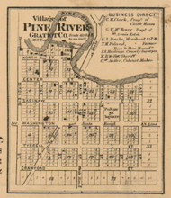 Pine River Village, Pine River, Michigan 1864 Old Town Map Custom Print - Gratiot Co.