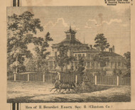 Benedict Residence, Essex , Michigan 1864 Old Town Map Custom Print - Clinton Co.