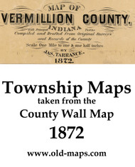 Map Cartouche, Vermillion Co. Indiana 1872 Old Town Map Custom Print - Vermillion Co.