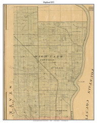 Highland, Indiana 1872 Old Town Map Custom Print - Vermillion Co.