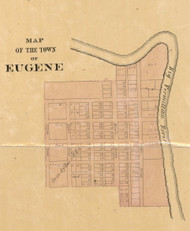 Eugene Village, Eugene, Indiana 1872 Old Town Map Custom Print - Vermillion Co.