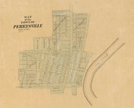 Perrysville Village, Highland, Indiana 1872 Old Town Map Custom Print - Vermillion Co.