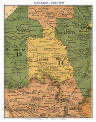 District 14 - Globe, 1899 Old Town Map Custom Print Marshall Co.