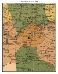 District 18 - Yell, 1899 Old Town Map Custom Print Marshall Co.
