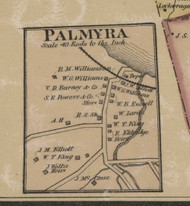 Palmyra Village, District No. 19, 1877 Old Town Map Custom Print Montgomery Co.