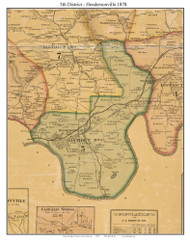 District 5 - Hendersonville - Saundersville, 1878 Old Town Map Custom Print Sumner Co.