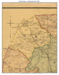 District 16 - Michellsville - Richland Spa - Mitchell, 1878 Old Town Map Custom Print Sumner Co.