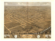 Decatur, Illinois 1869 Bird's Eye View