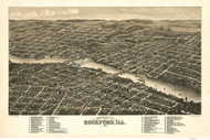 Rockford, Illinois 1880 Bird's Eye View