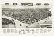 Rock Island, Illinois 1889 Bird's Eye View
