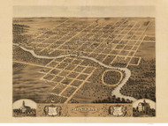 Pontiac, Illinois 1859 Bird's Eye View