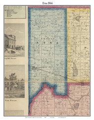Etna, Indiana 1866 Old Town Map Custom Print - Kosciusko Co.