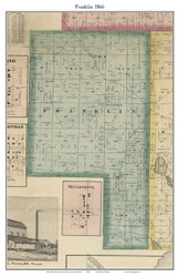 Franklin, Indiana 1866 Old Town Map Custom Print - Kosciusko Co.