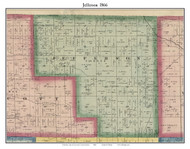 Jefferson, Indiana 1866 Old Town Map Custom Print - Kosciusko Co.