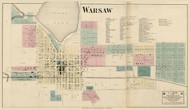 Warsaw Village, Wayne, Indiana 1866 Old Town Map Custom Print - Kosciusko Co.