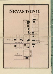Sevastopol Village, Franklin, Indiana 1866 Old Town Map Custom Print - Kosciusko Co.