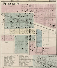 Pierceton Village, Washington, Indiana 1866 Old Town Map Custom Print - Kosciusko Co.