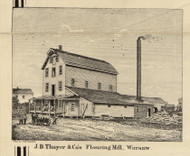 Thayer Mill, Warsaw, Wayne, Indiana 1866 Old Town Map Custom Print - Kosciusko Co.